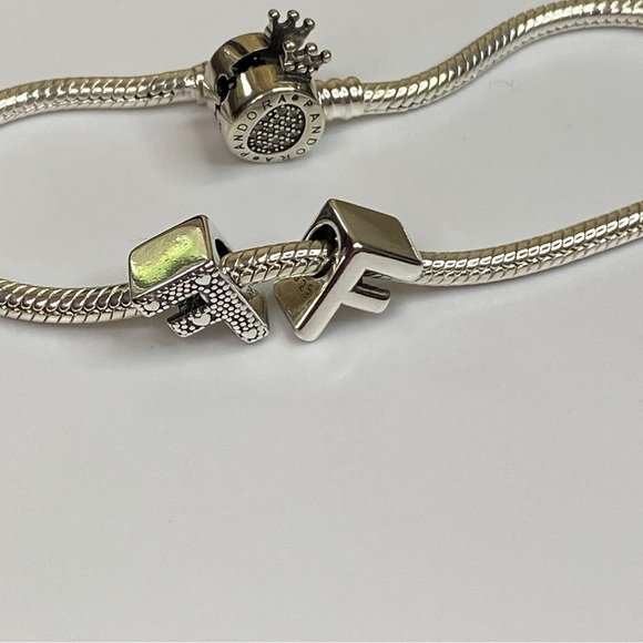 Sterling Silver Letter F Charm - Picture 3 of 9